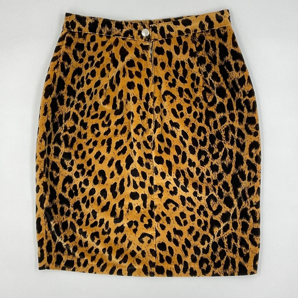 Tripp NYC RARE Vintage 80’s Punk Leopard Print Faux Fur Mini Skirt Small Altered